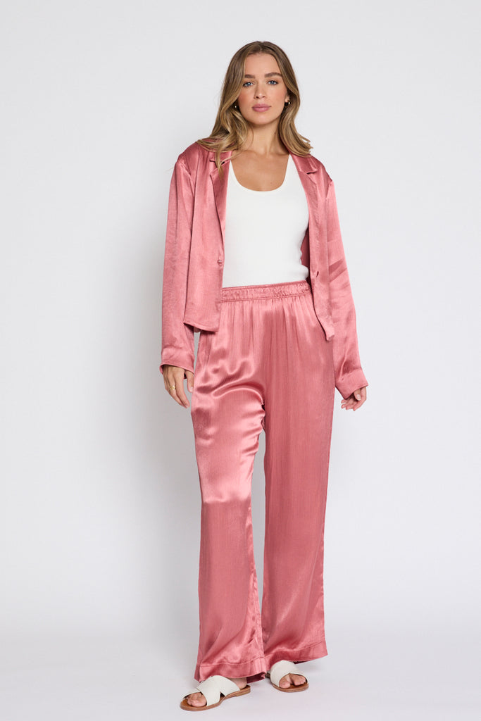 Tara Pant Satin Salmon