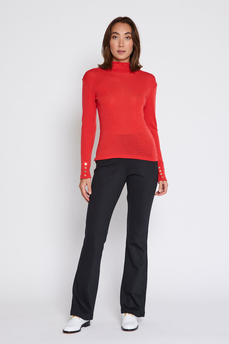 Mandalay Merino Wool Long Sleeve Knit Red