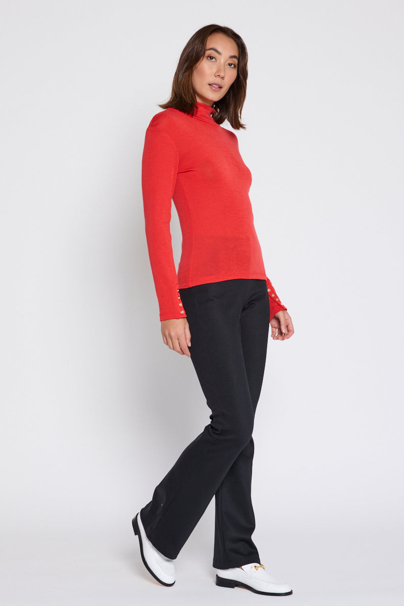 Mandalay Merino Wool Long Sleeve Knit Red