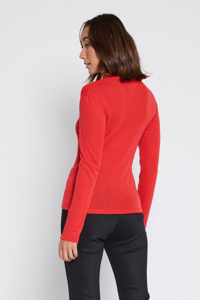 Mandalay Merino Wool Long Sleeve Knit Red