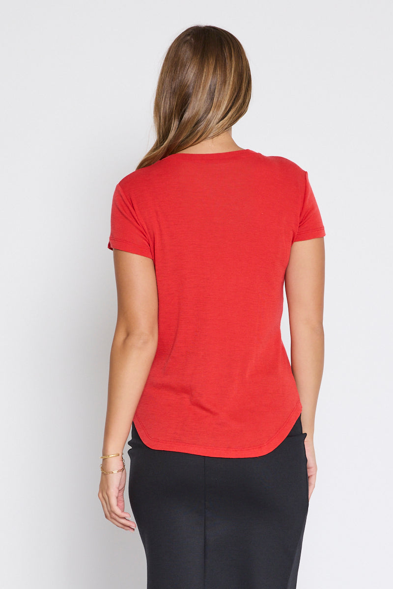 Mandalay Merino Wool Tee Red