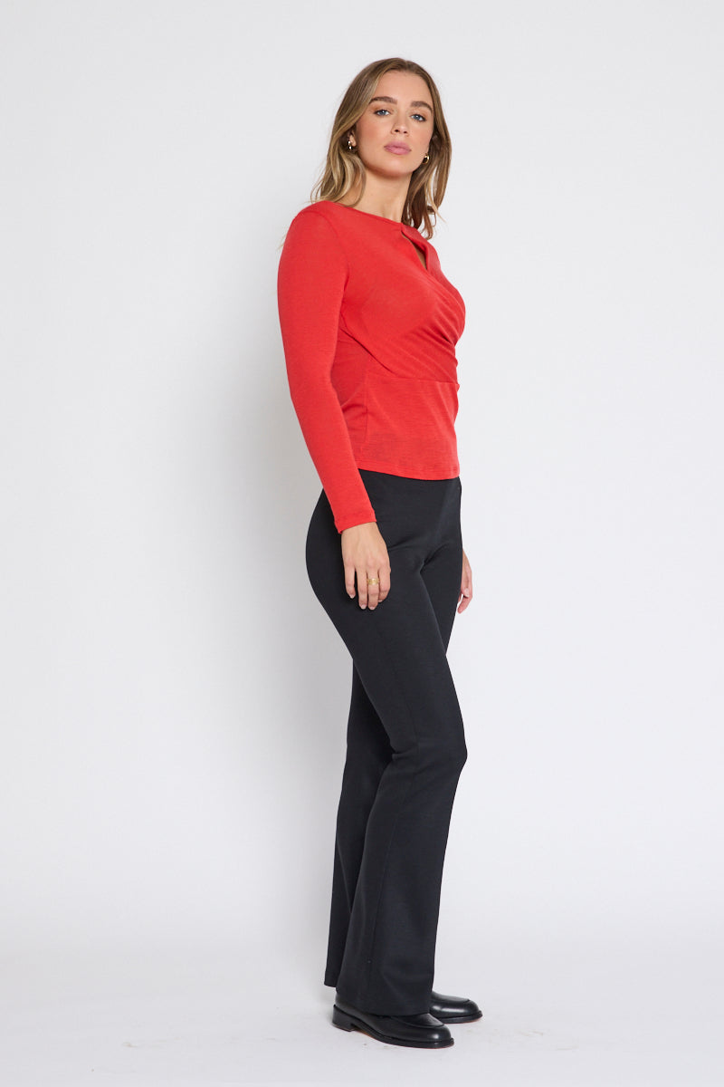 Hunter Wool Ponte Pant Full Length Black Night