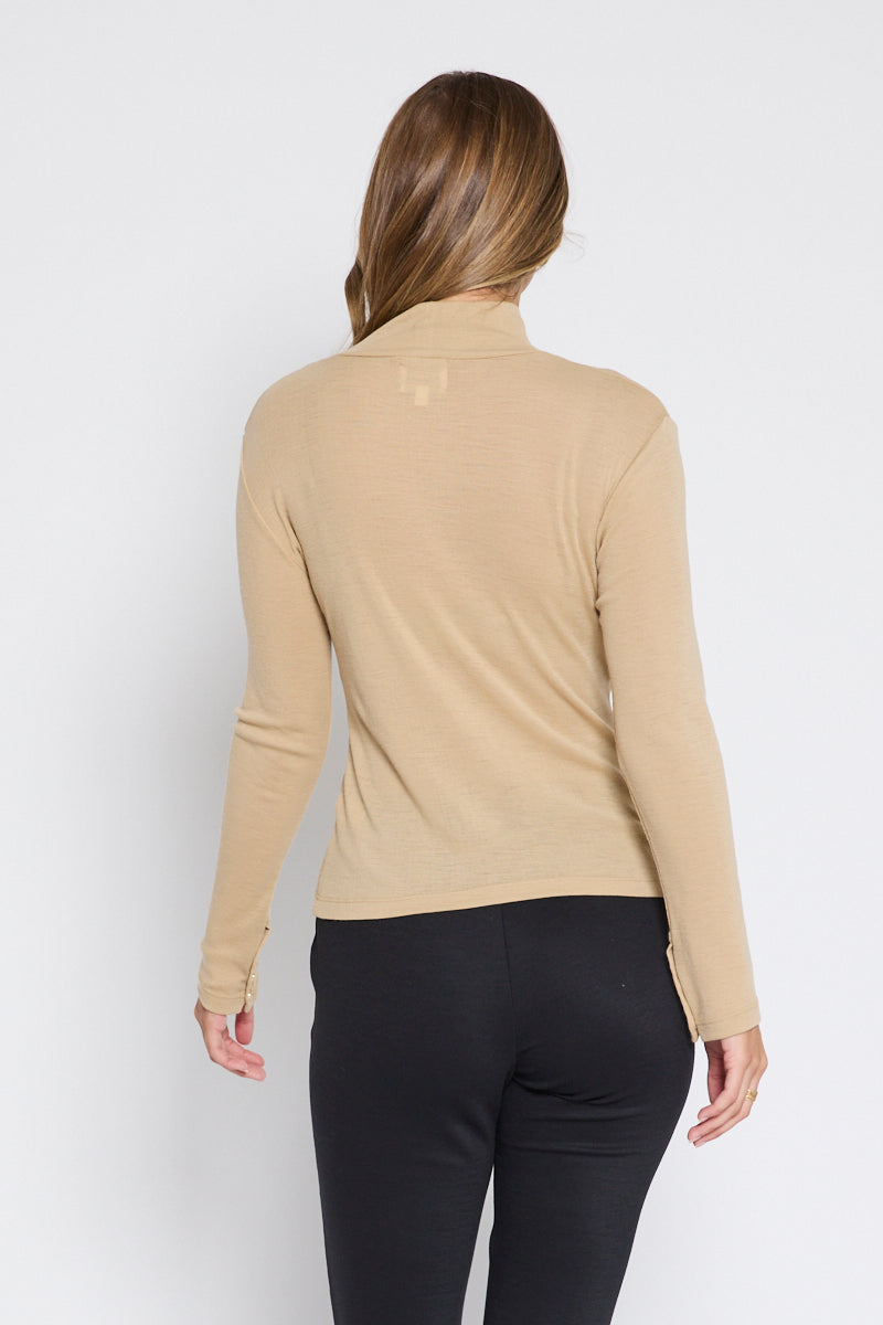 Mandalay Merino Wool Long Sleeve Knit Camel