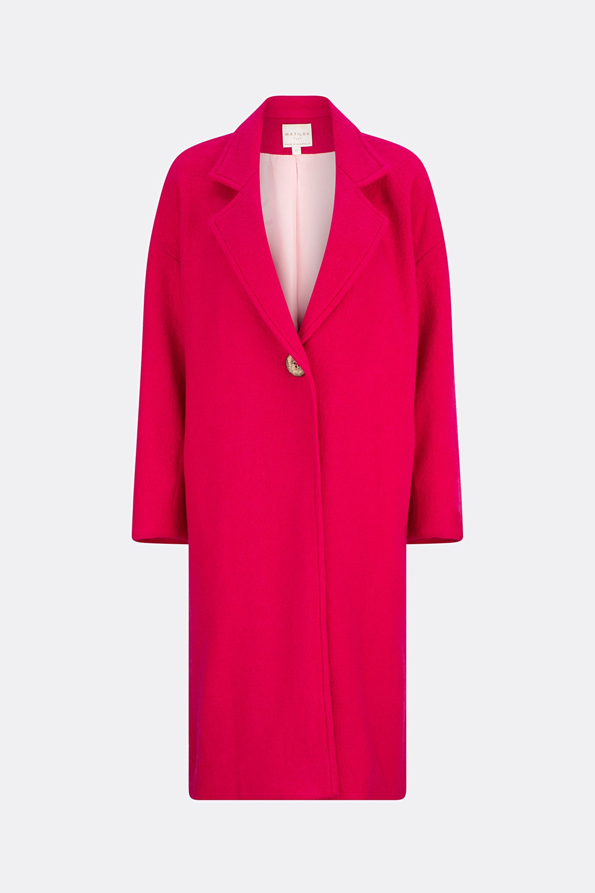 Louanna Soft Merino Wool Coat Pink Hibiscus