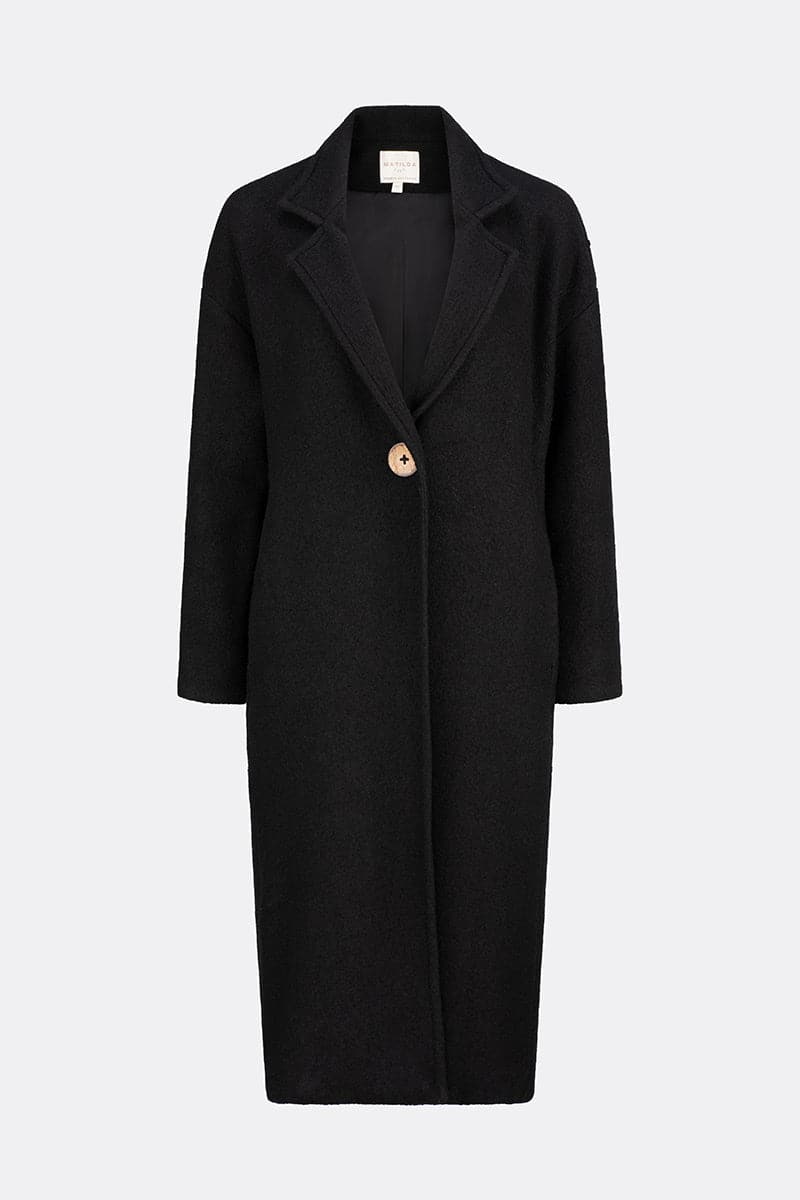 Louanna Soft Merino Wool Coat Black Night