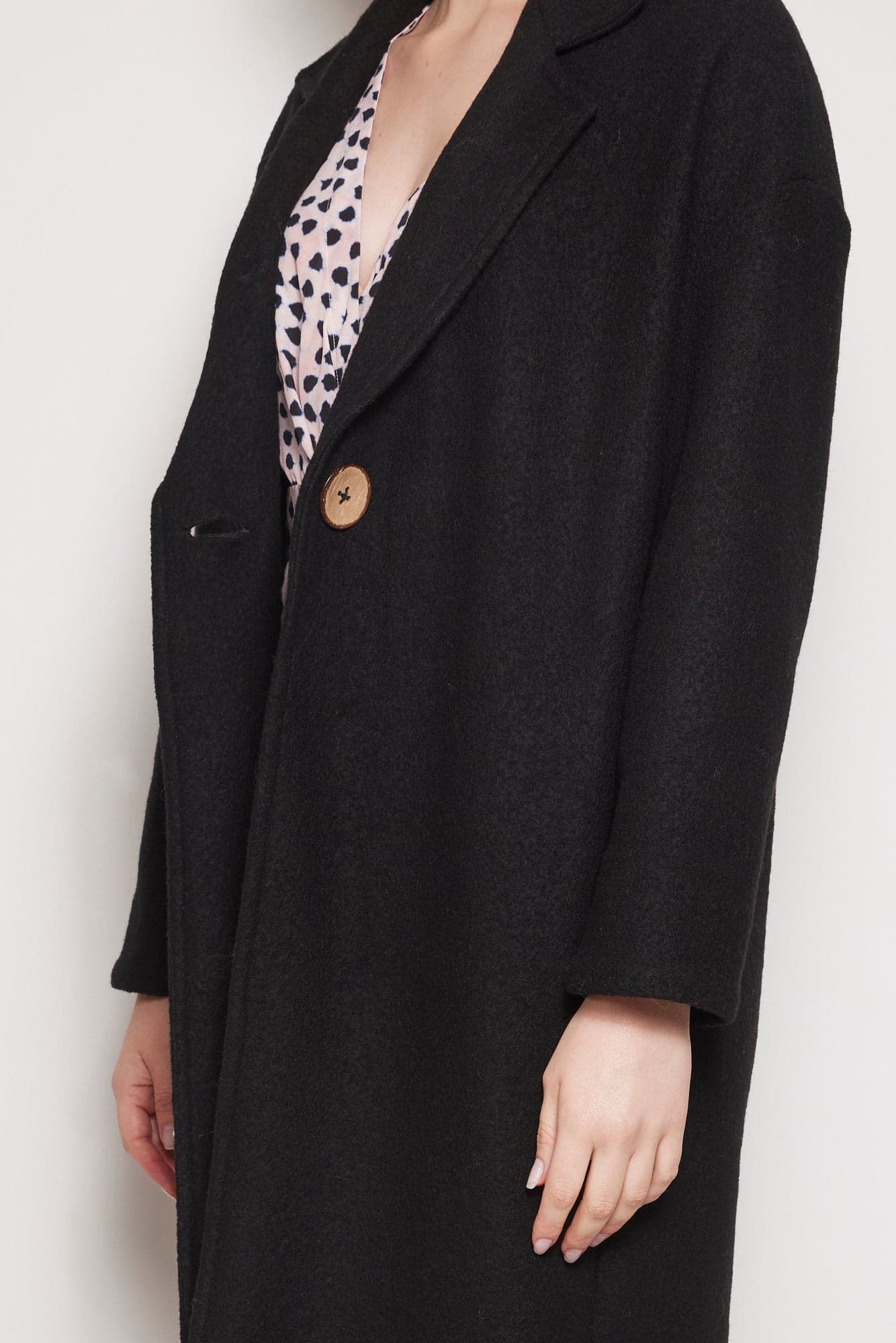 Louanna Soft Merino Wool Coat Black Night