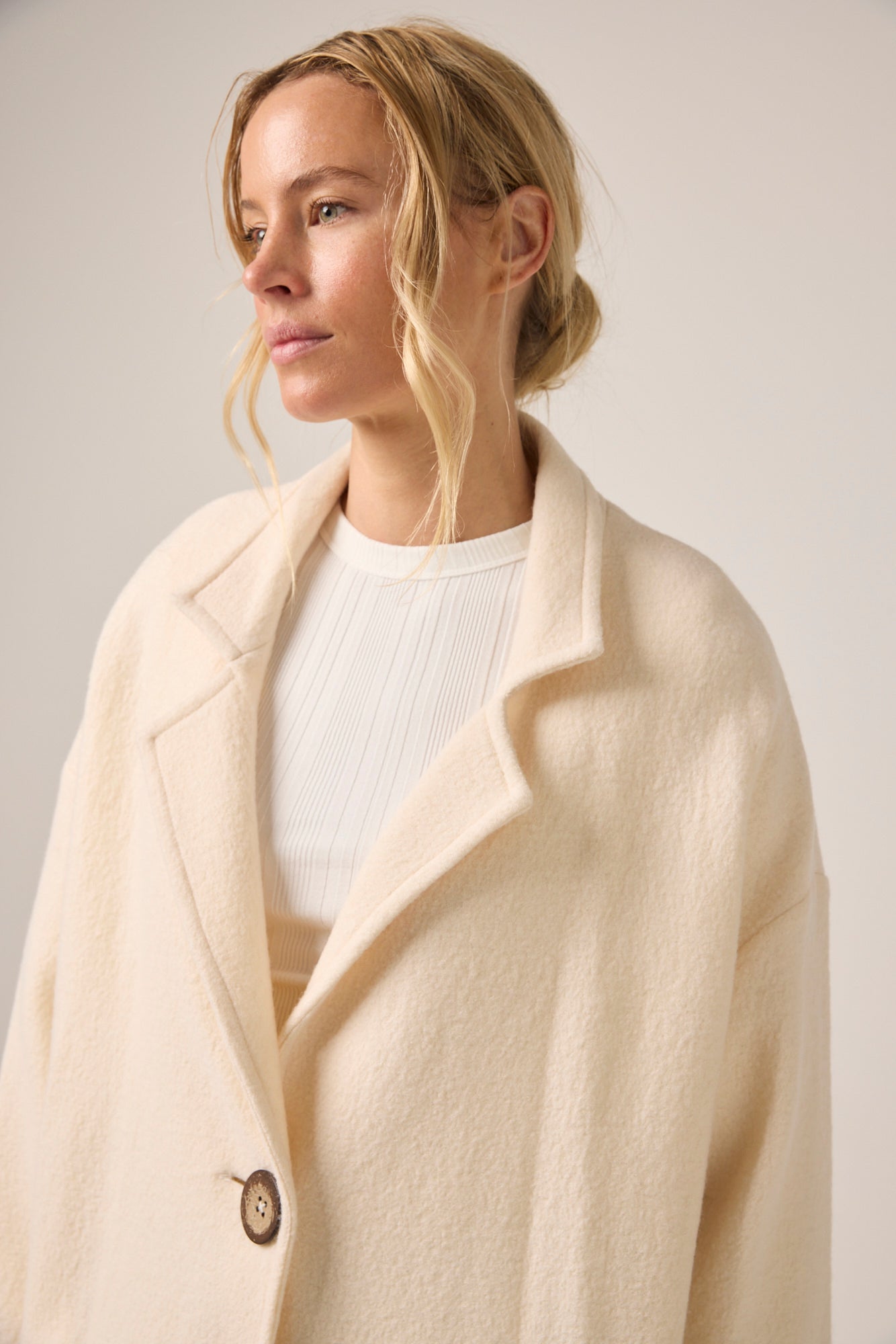 Louanna Soft Merino Wool Coat Vanilla