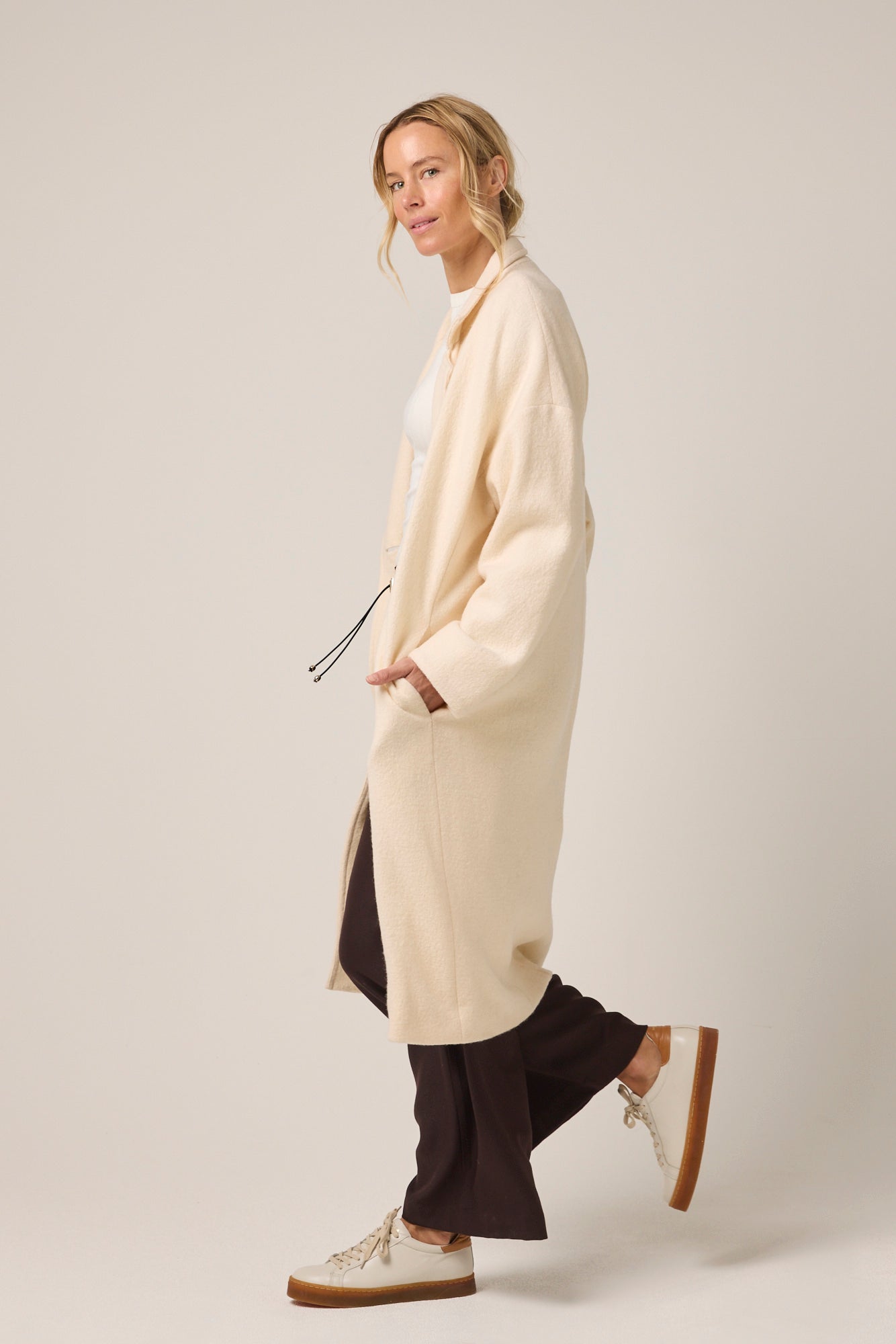 Louanna Soft Merino Wool Coat Vanilla