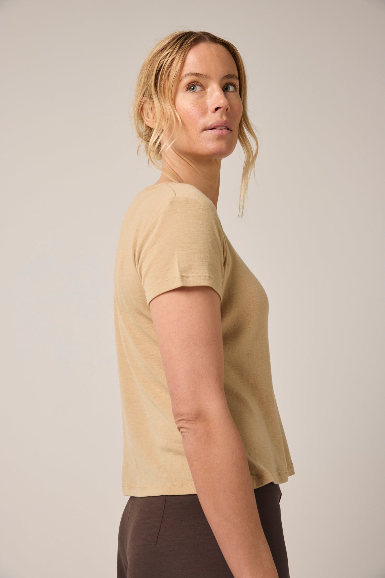 Mandalay Merino Wool Tee Camel