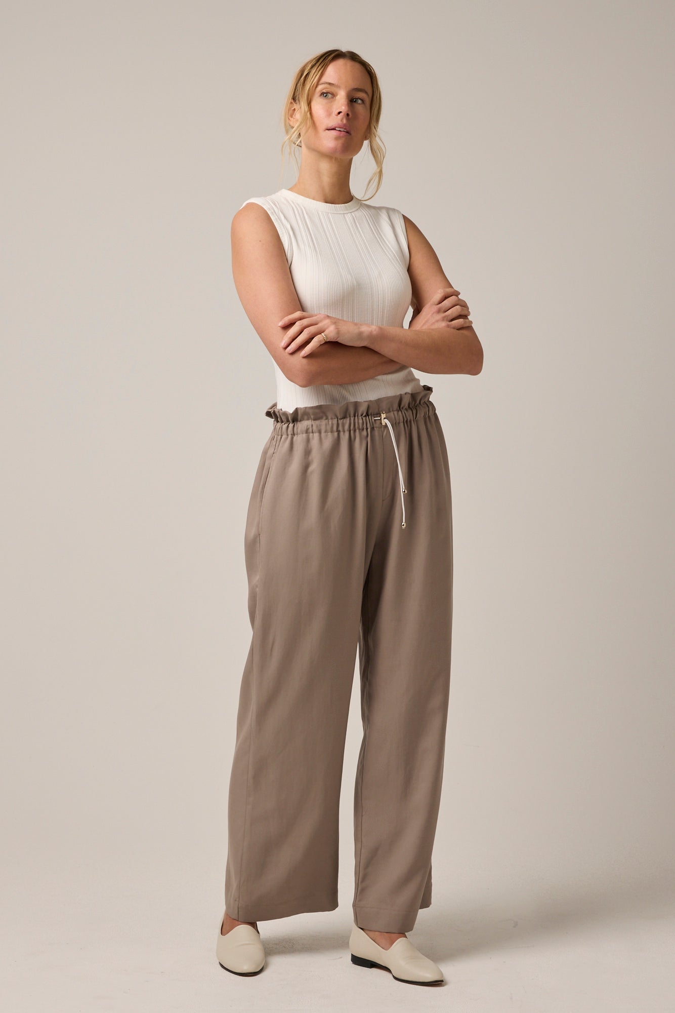 Lynches Drawstring Pant Pale Granite