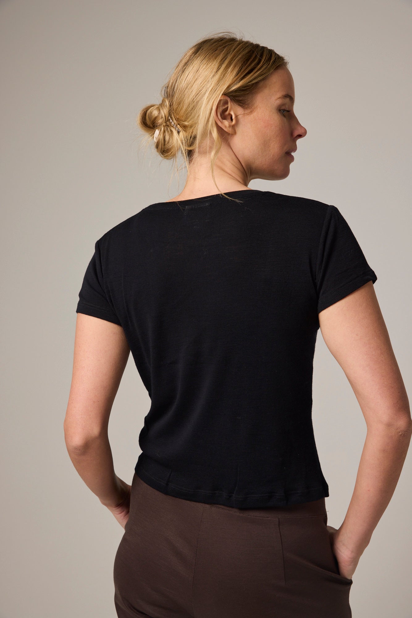 Mandalay Merino Wool Tee Black Night